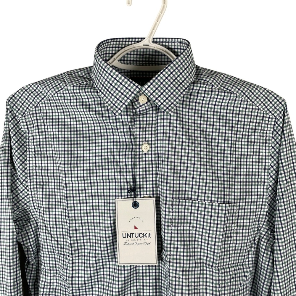 UNTUCKit Sheldrake Performance Shirt Mens 2XLT Slim Fit Plaid Nylon NEW